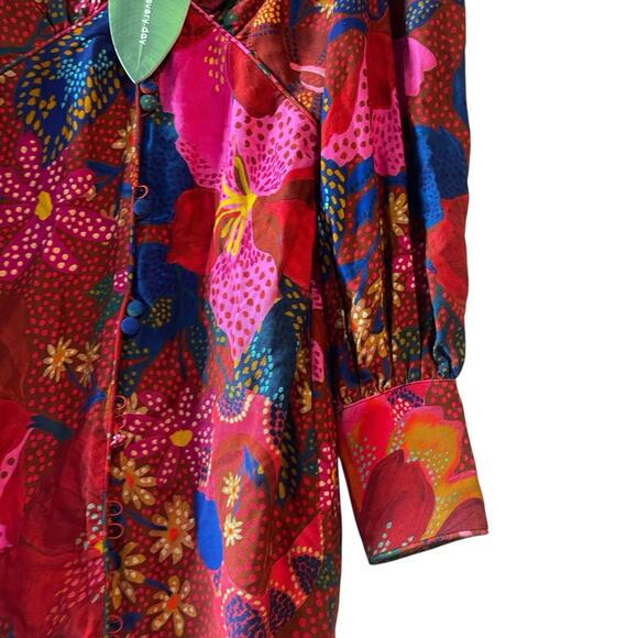 NWT Farm Rio Snake Garden Red Mini Dress XS flaw - Picture 8 of 11